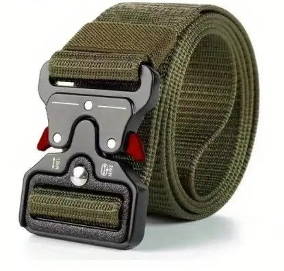 Canvasbälte med cobra-spänne - OD-röd