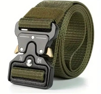 Canvasbälte med cobra-spänne - OD-guld