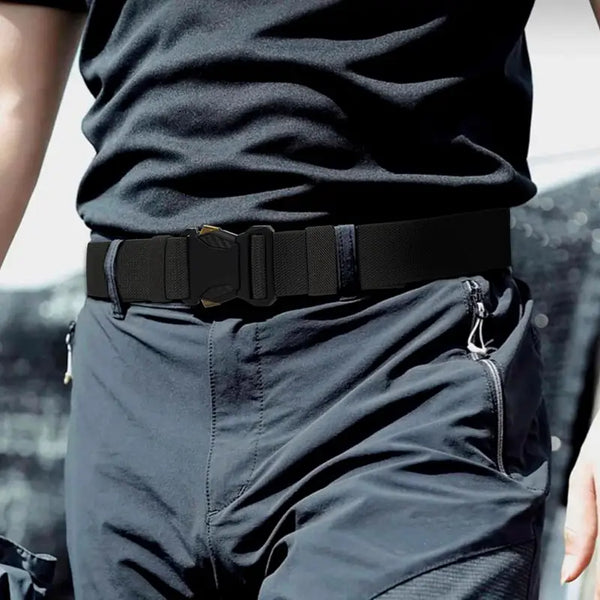 Stretchbälte med snabb-spänne - svart